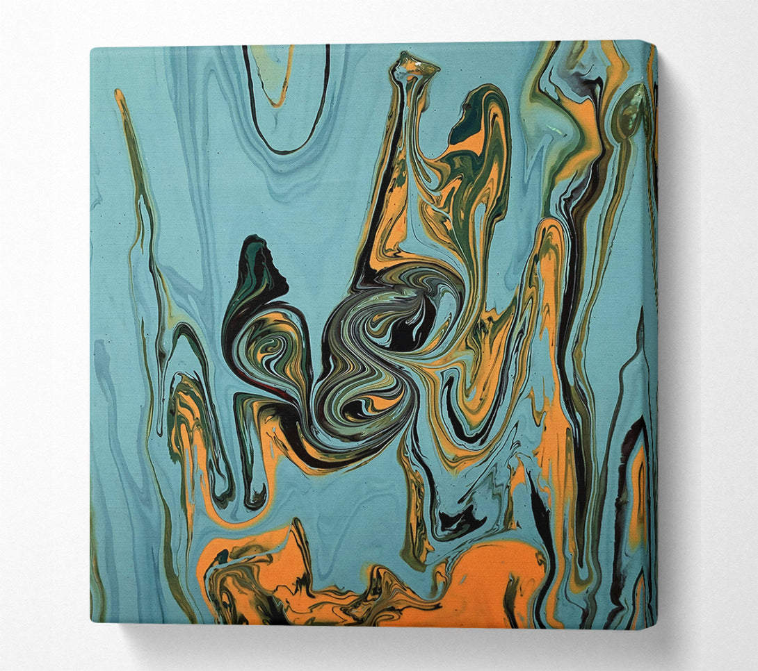  A Canvas Print of Orange & Teal Swirls Canvas Print