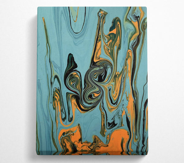  A Canvas Print of Orange & Teal Swirls Canvas Print