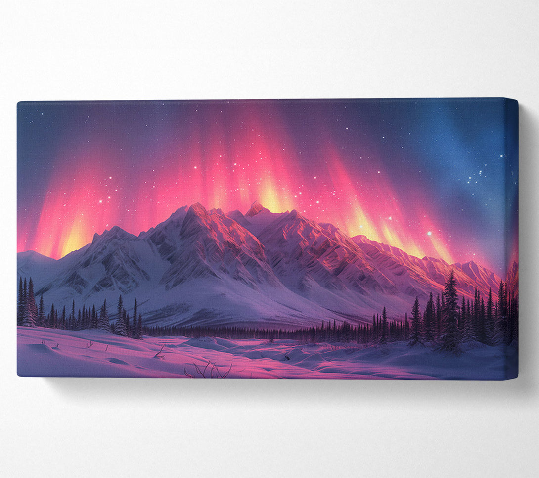  A Canvas Print of Pink Northern Lights Canvas Wall Art