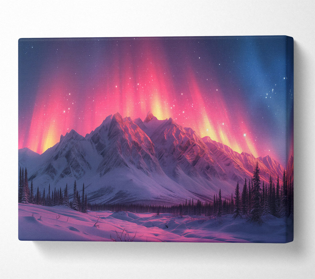  A Canvas Print of Pink Northern Lights Canvas Wall Art