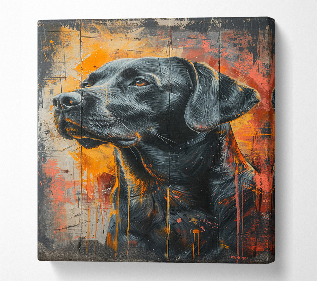  A Canvas Print of Black Lab Canvas Art
