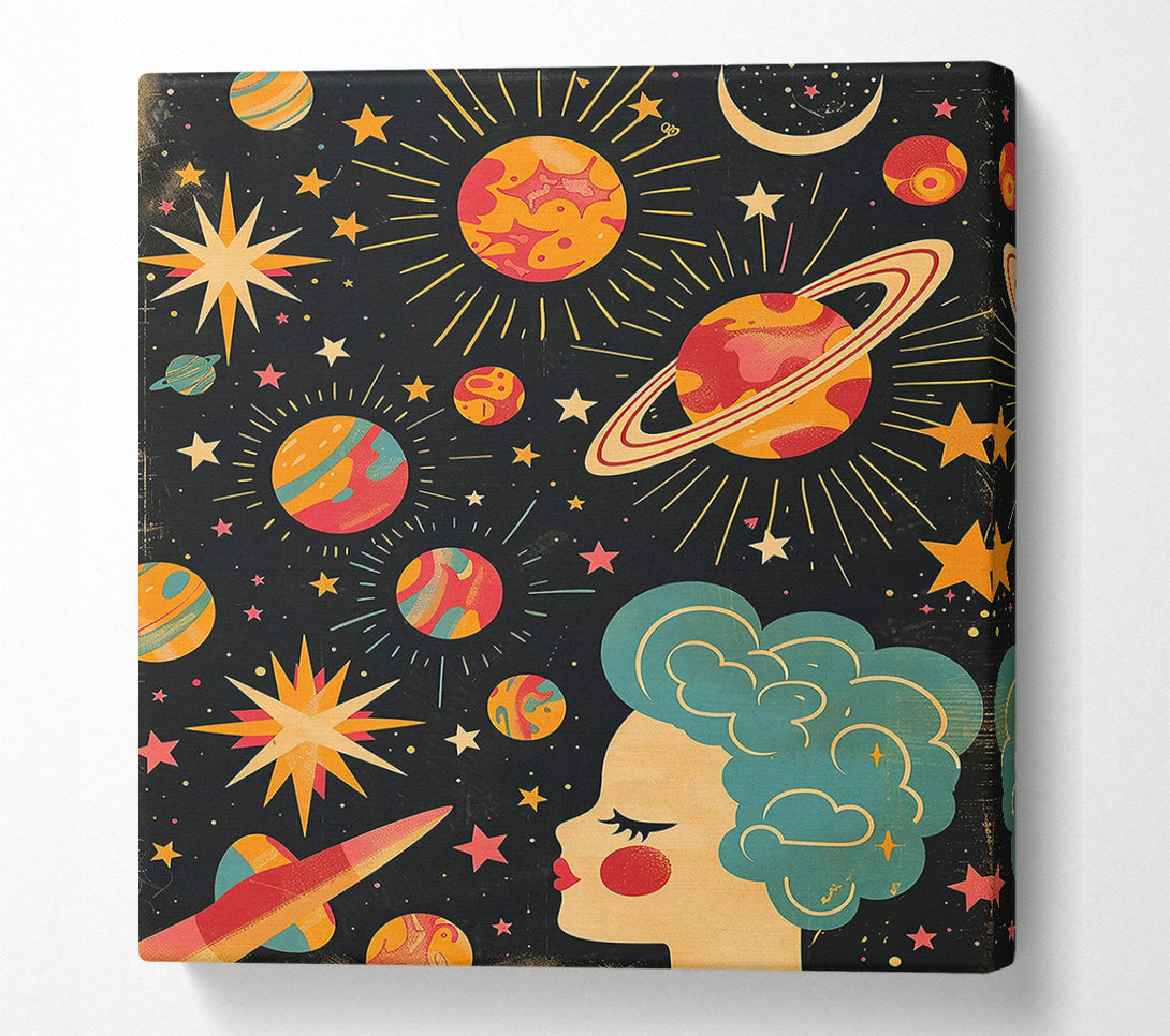  A Canvas Print of Teal Space Dream Canvas Print