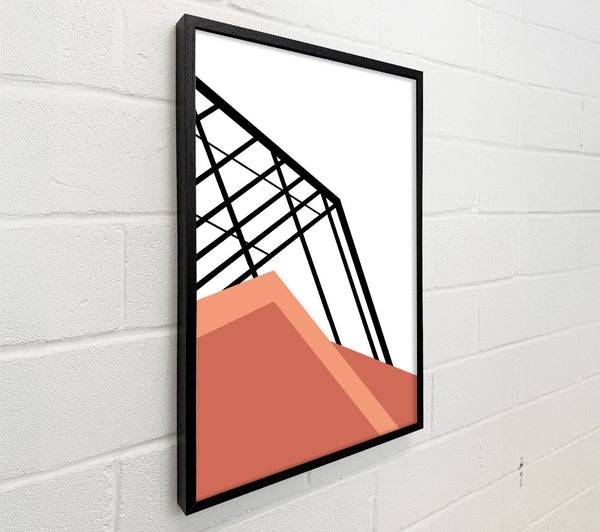 Black Lines And Orange Shapes