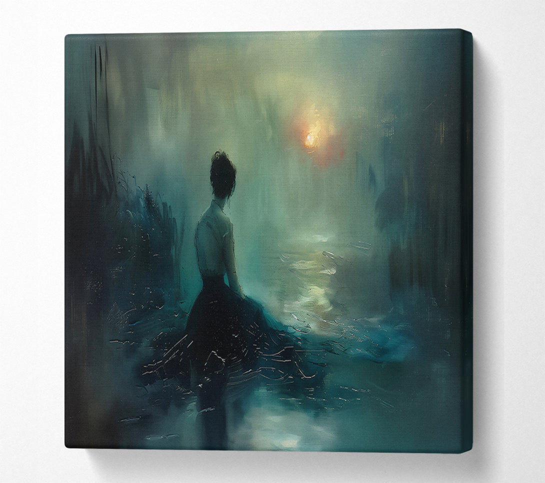  A Canvas Print of Teal Water'S Embrace Canvas Print