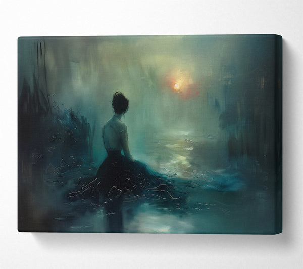  A Canvas Print of Teal Water'S Embrace Canvas Print