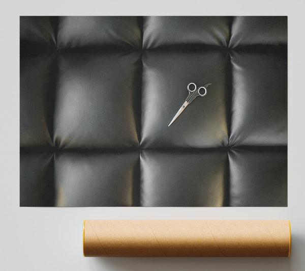 Black Leather Scissors Poster