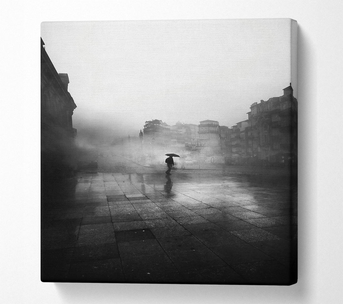  A Canvas Print of Gray City Fog Canvas Art