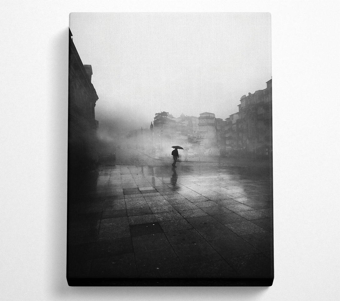  A Canvas Print of Gray City Fog Canvas Art