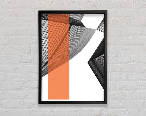 Black Lines  Orange Line Framed Print