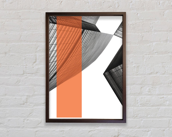 Walnut Lines  Orange Line Framed Print