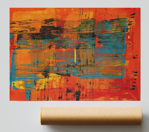 Crimson Brushstrokes Symphony Giclee Print