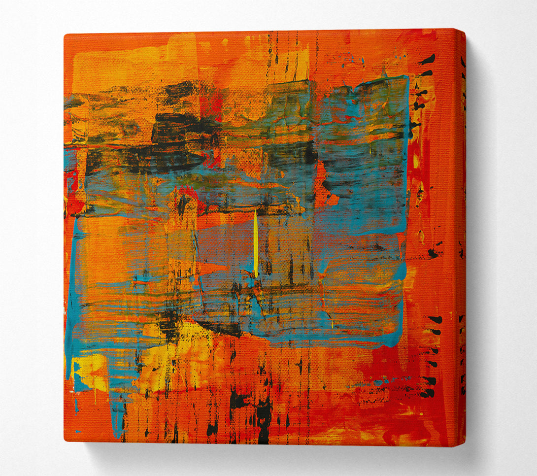  A Canvas Print of Crimson Brushstrokes Symphony Canvas Wall Art