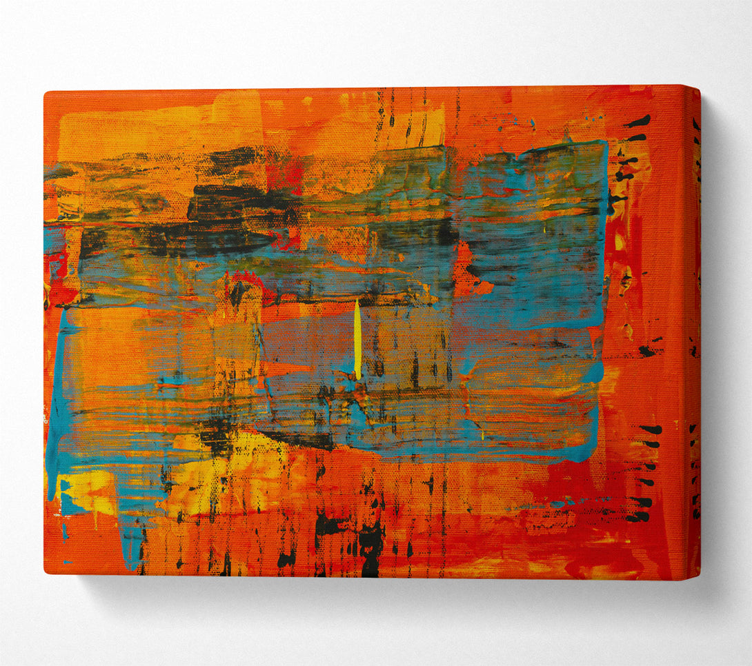  A Canvas Print of Crimson Brushstrokes Symphony Canvas Wall Art
