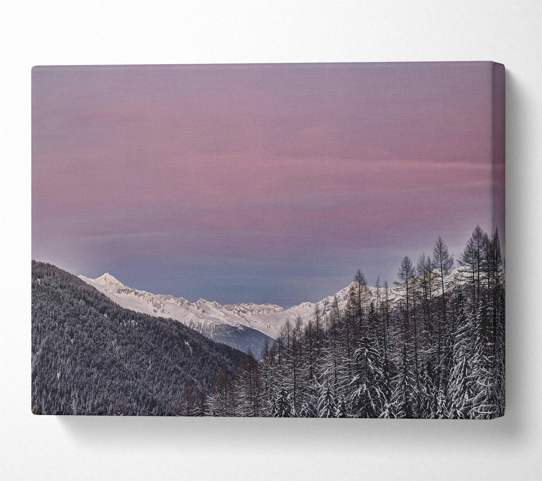  A Canvas Print of Pink Mountain Peaks Canvas Wall Art