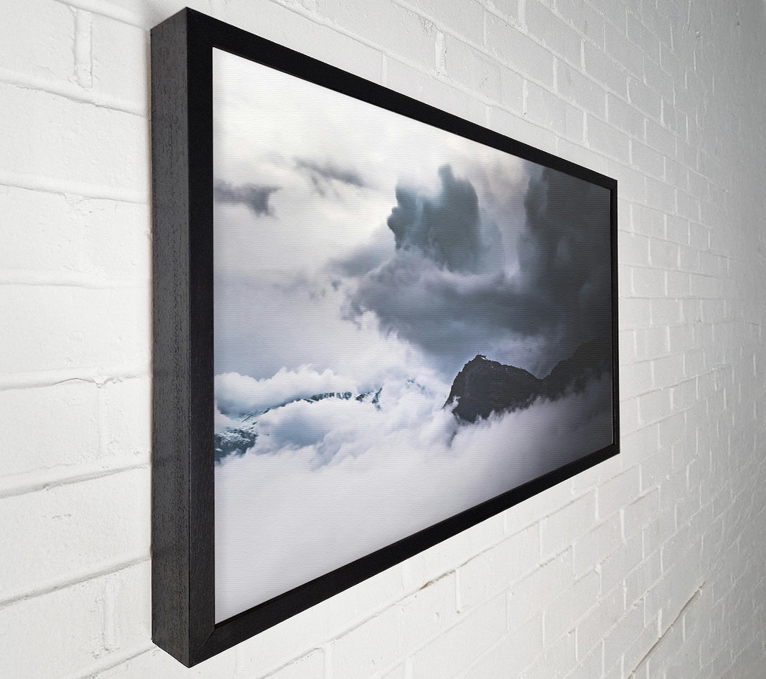  A Canvas Print of Grey Peak In The Clouds. Canvas Art