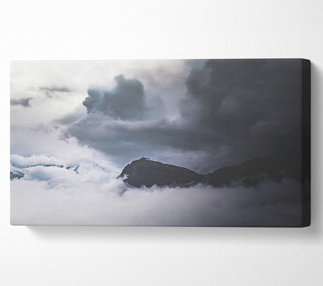  A Canvas Print of Grey Peak In The Clouds. Canvas Art