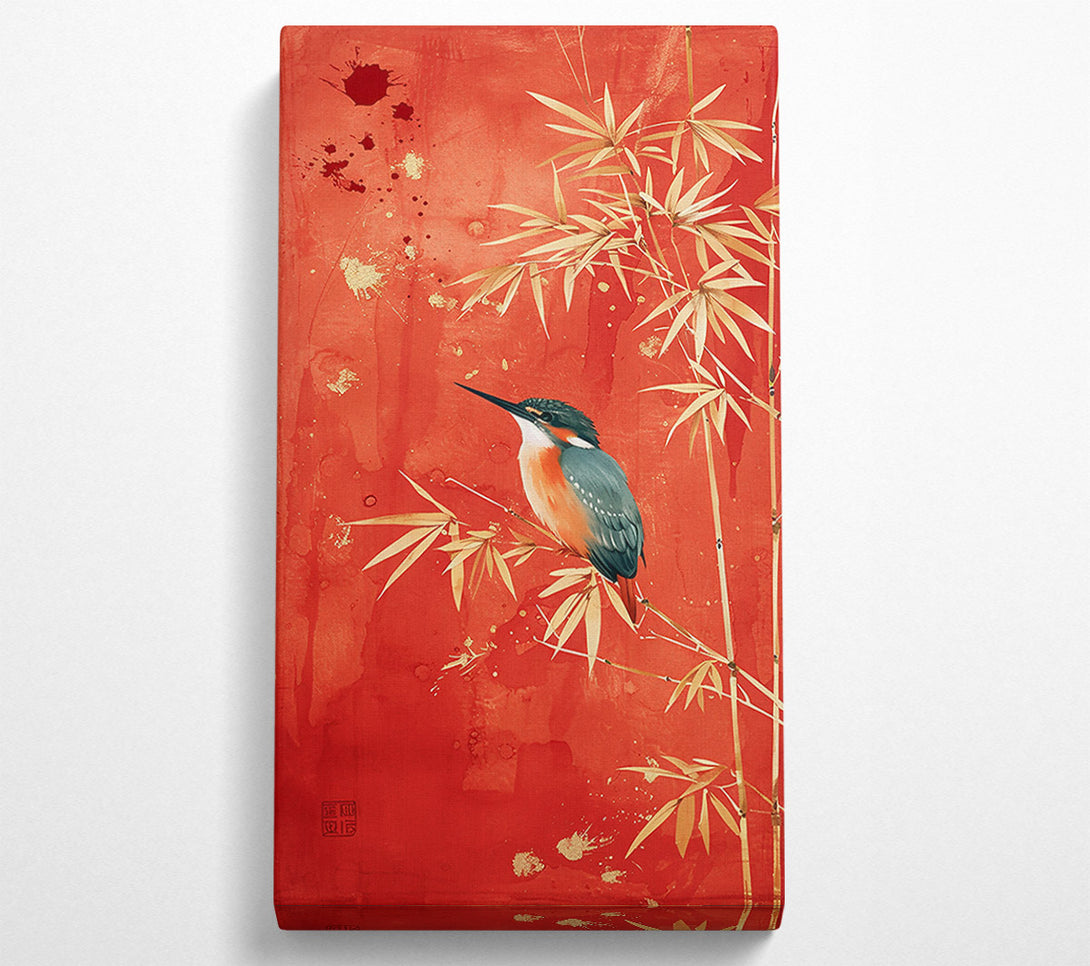  A Canvas Print of Crimson Kingfisher Perch Canvas Wall Art