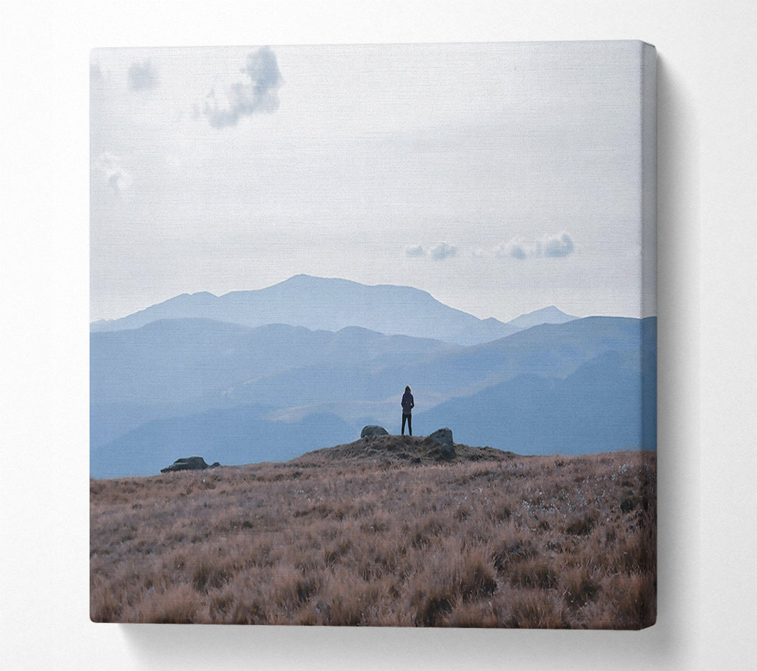  A Canvas Print of Blue Distant Peaks Canvas Print