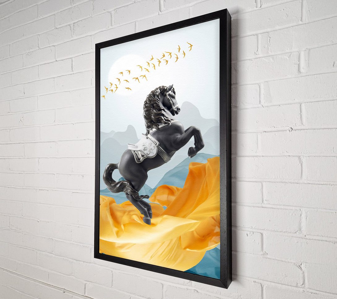  A Canvas Print of Black Majestic Horse Canvas Print