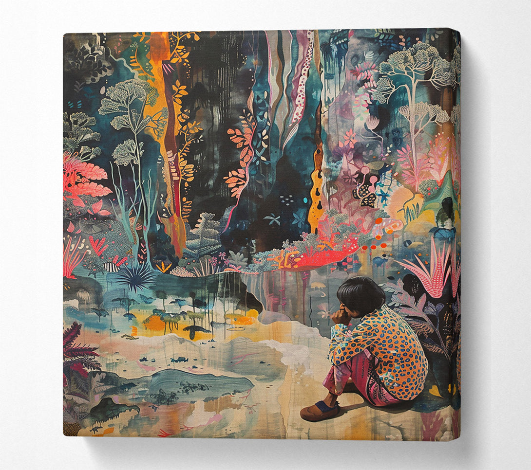  A Canvas Print of Teal Forest Watcher Canvas Print