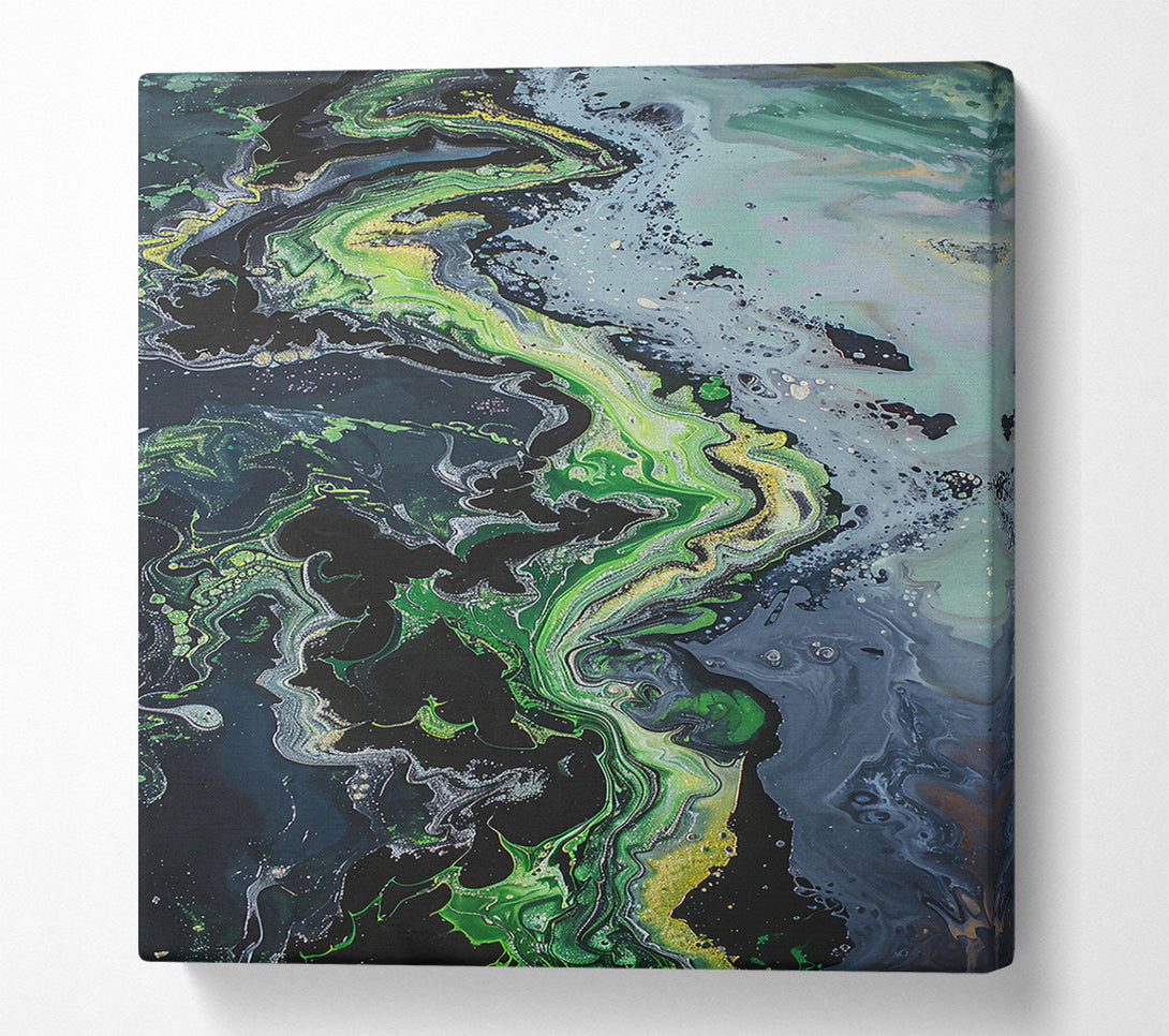  A Canvas Print of Emerald Flowing Abyss Canvas Wall Art