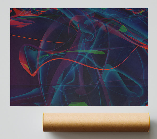 Azure Swirls Of Night Poster