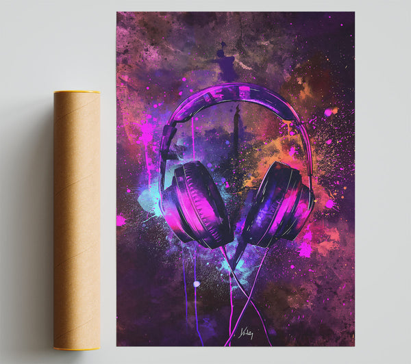 Purple Beats Blast Giclee Print