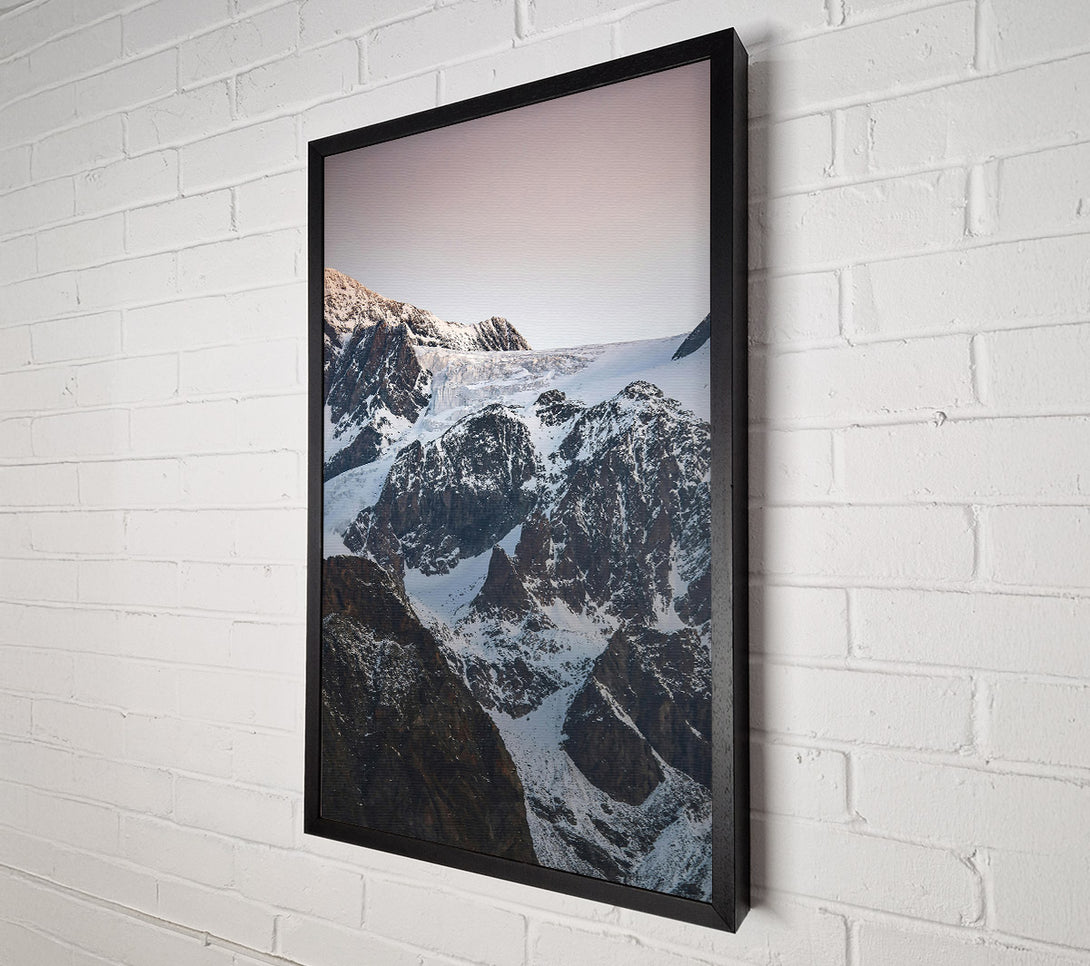  A Canvas Print of White Peaks In Pink Light Canvas Art