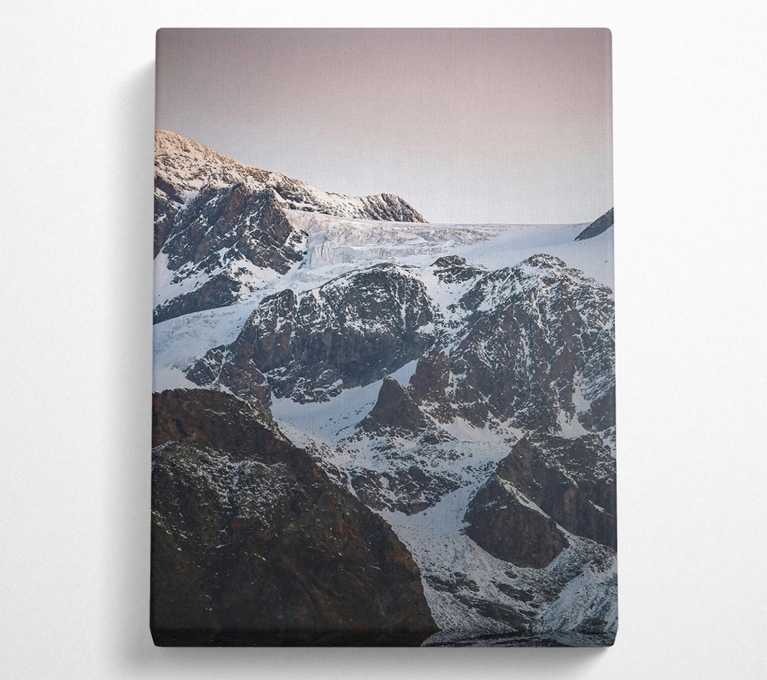  A Canvas Print of White Peaks In Pink Light Canvas Art