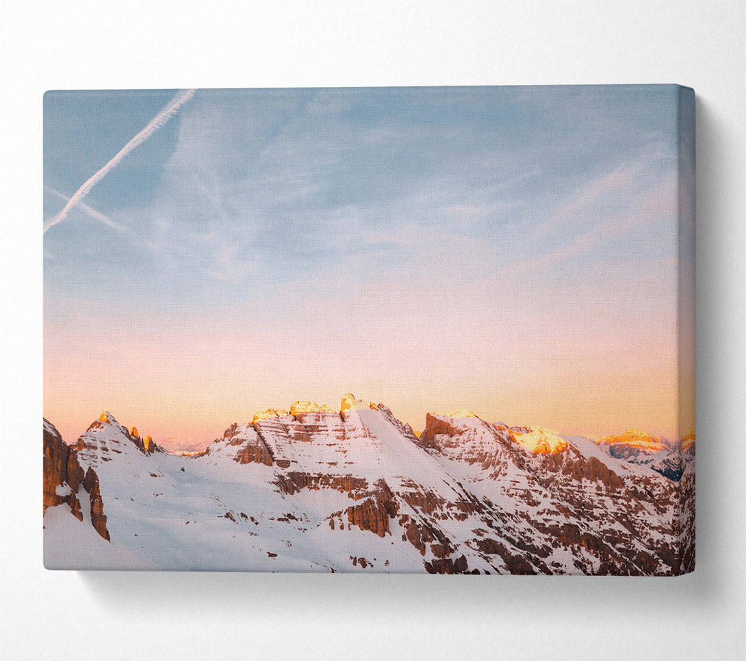  A Canvas Print of Pink Sky Mountains Canvas Wall Art