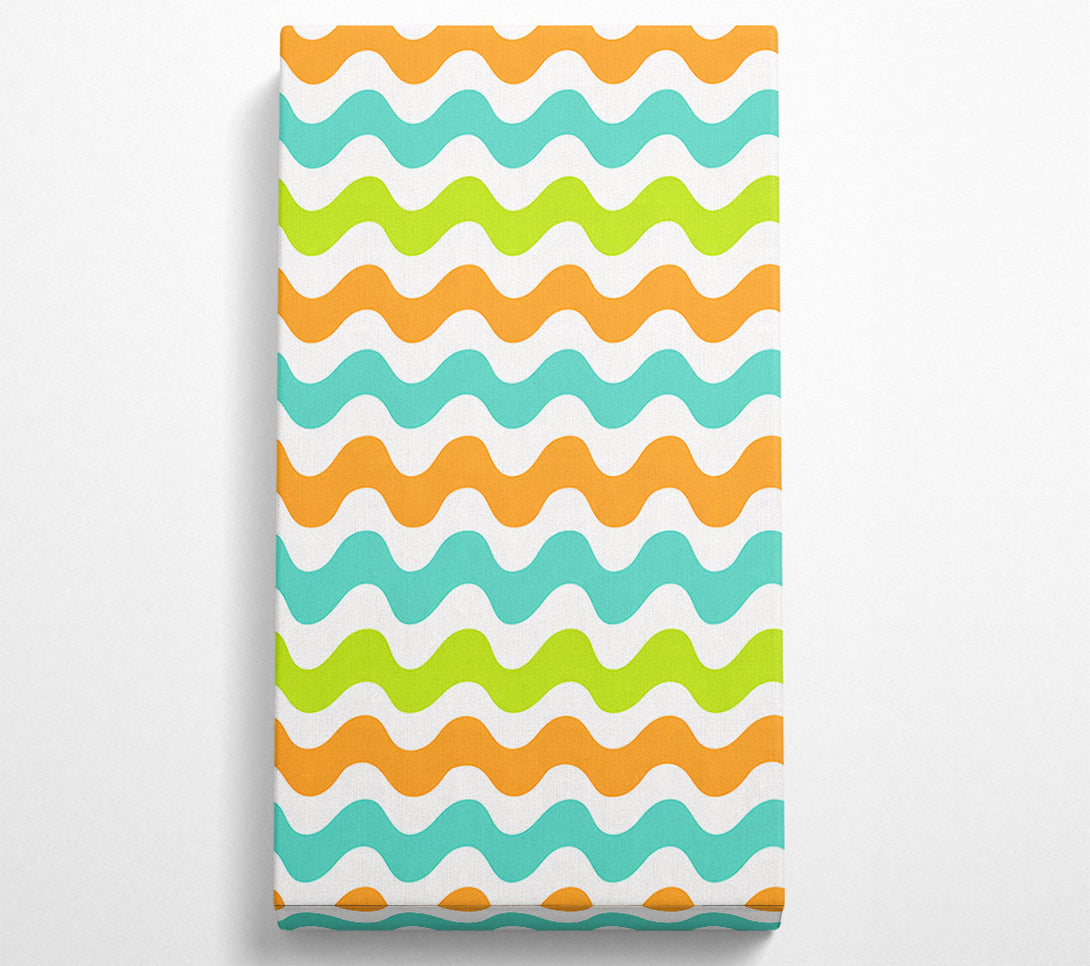  A Canvas Print of Orange Wavy Lines Canvas Print