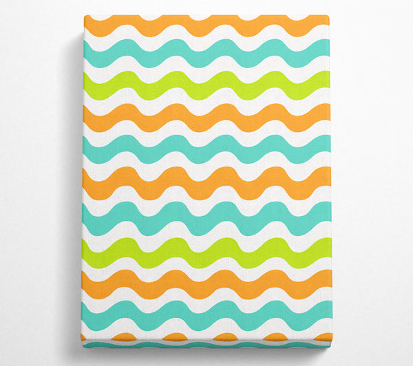  A Canvas Print of Orange Wavy Lines Canvas Print
