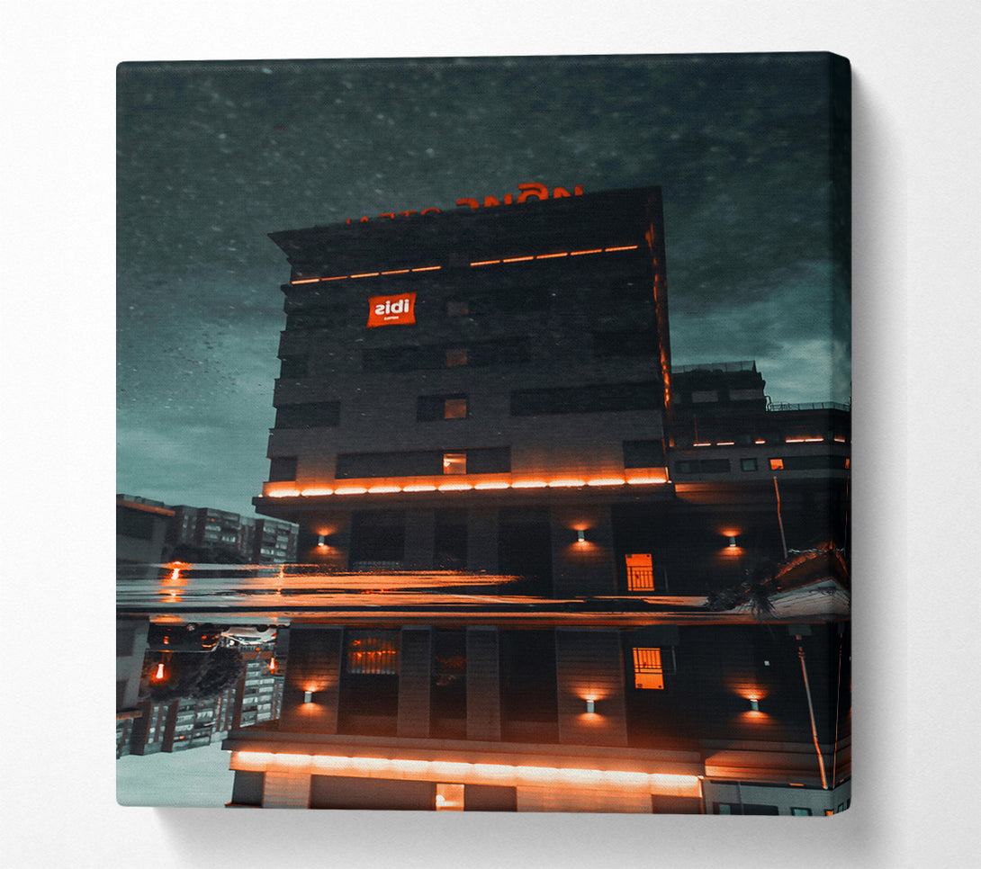  A Canvas Print of Orange Glow Reflection Canvas Art