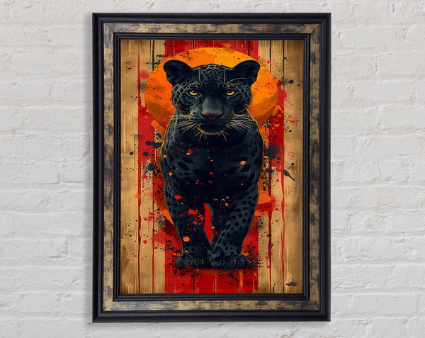 Walnut Panther Standing Framed Print