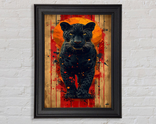 Black Panther Standing Framed Print