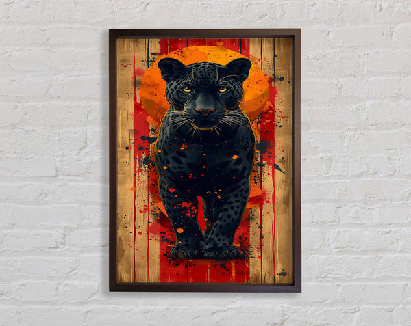 Walnut Panther Standing Framed Print
