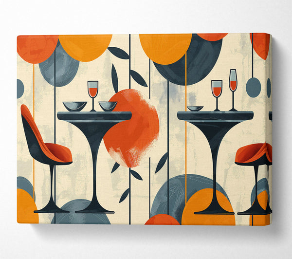  A Canvas Print of Orange And Black Table Setting Canvas Art