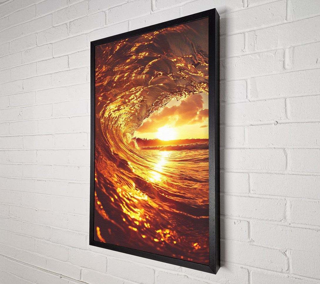  A Canvas Print of Golden Wave Sunset Canvas Art