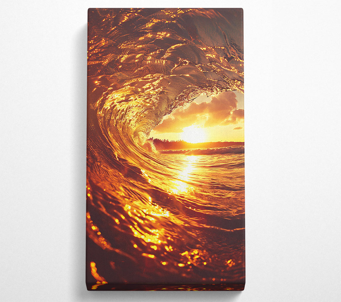  A Canvas Print of Golden Wave Sunset Canvas Art