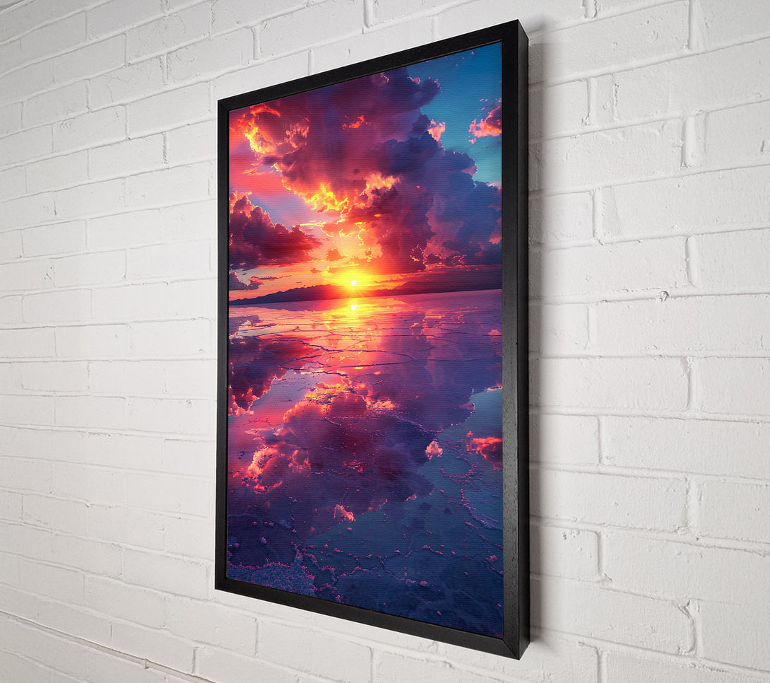  A Canvas Print of Crimson Sky Reflection Canvas Print