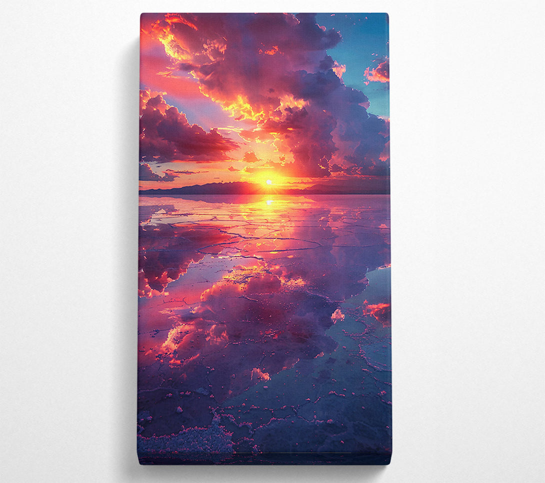  A Canvas Print of Crimson Sky Reflection Canvas Print