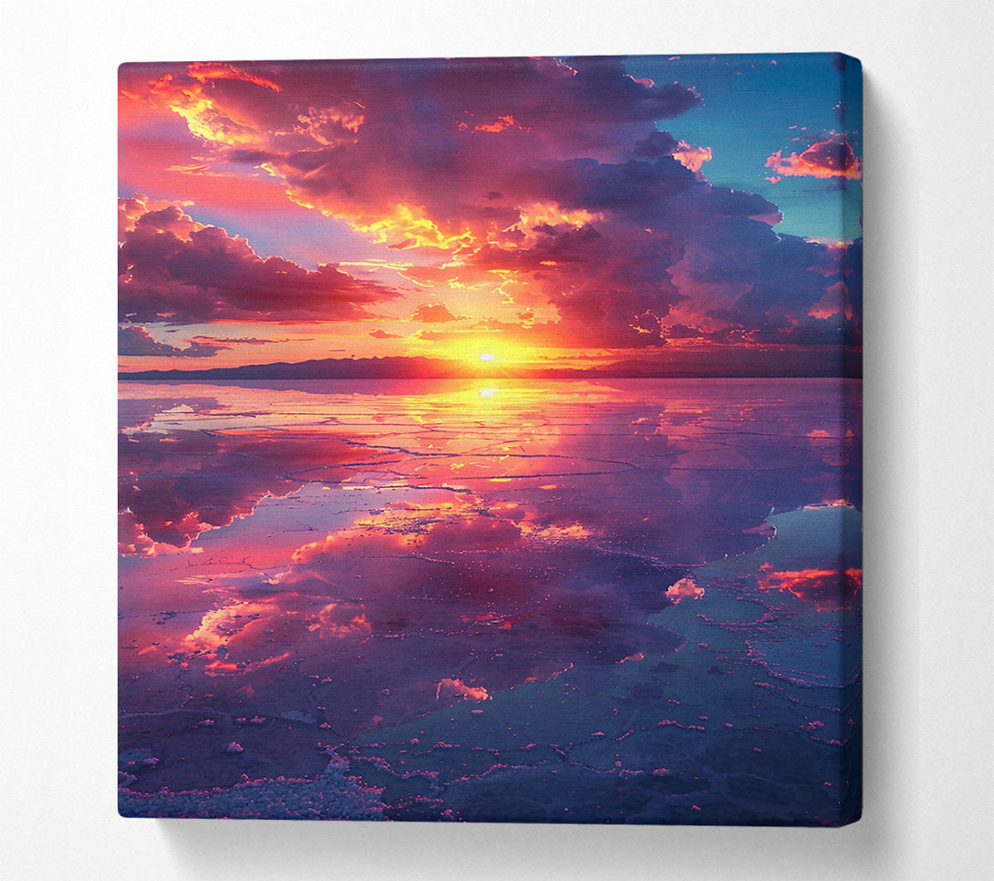  A Canvas Print of Crimson Sky Reflection Canvas Print