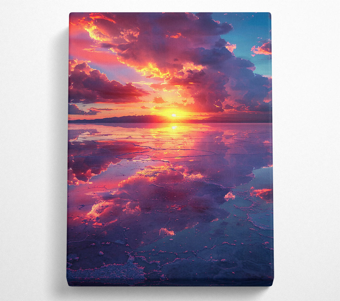  A Canvas Print of Crimson Sky Reflection Canvas Print