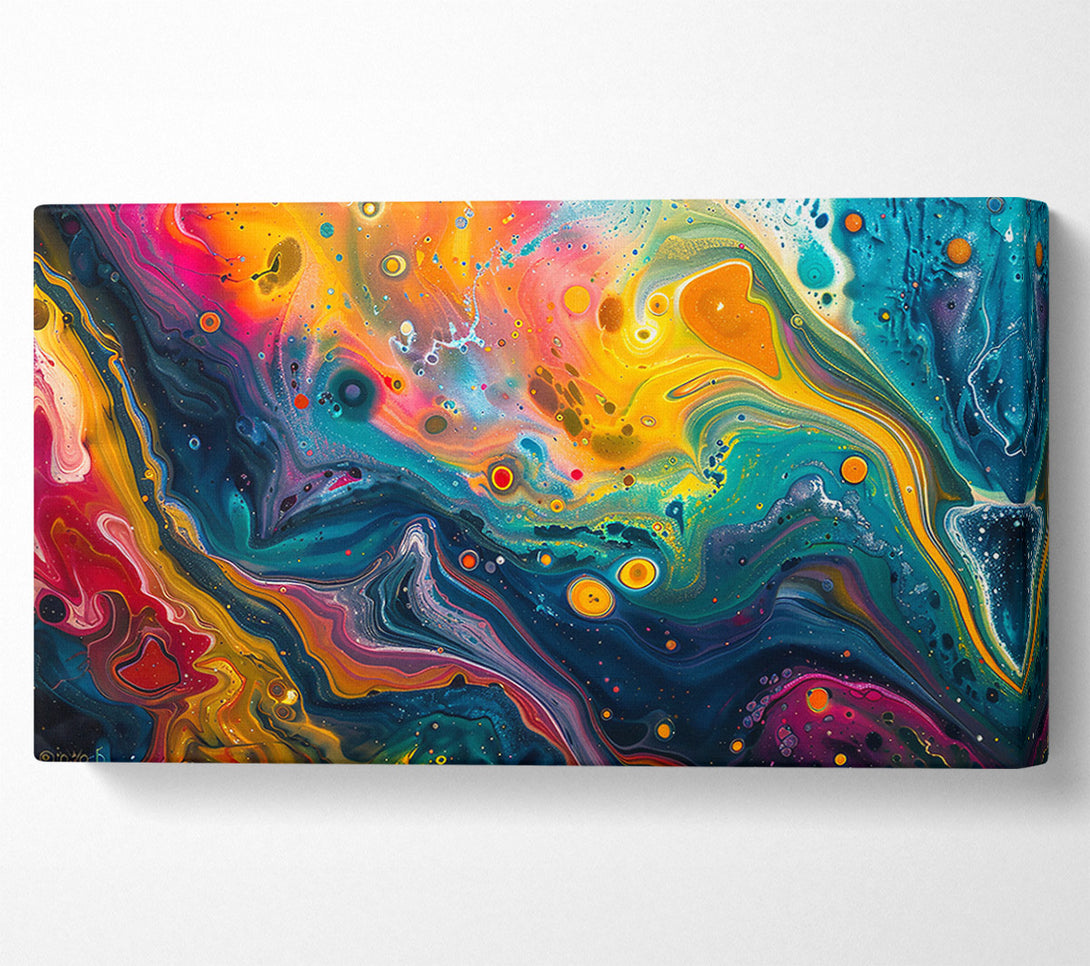  A Canvas Print of Teal Cosmic Swirls Canvas Print