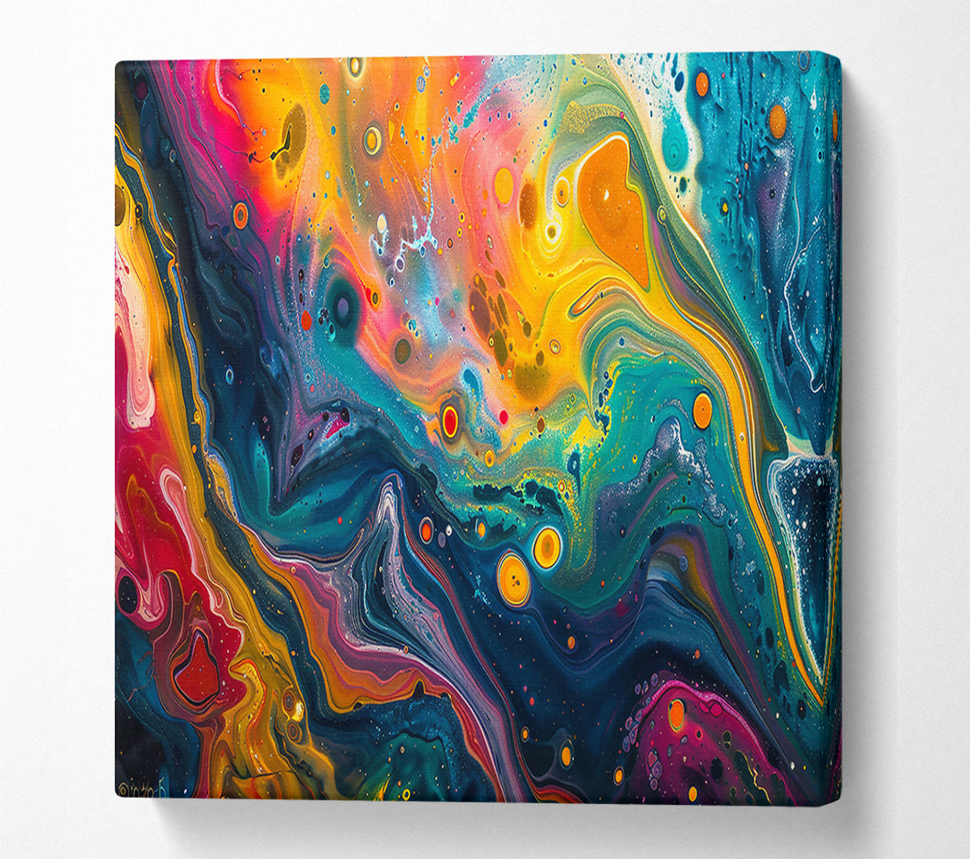  A Canvas Print of Teal Cosmic Swirls Canvas Print