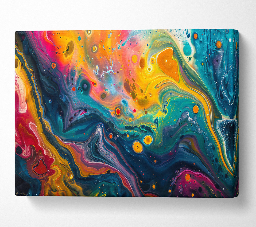  A Canvas Print of Teal Cosmic Swirls Canvas Print
