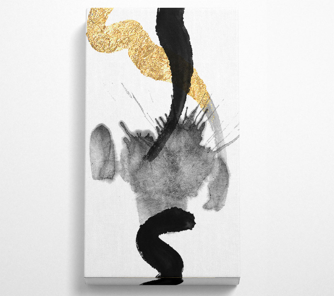  A Canvas Print of Black Shapes With Gold Canvas Print