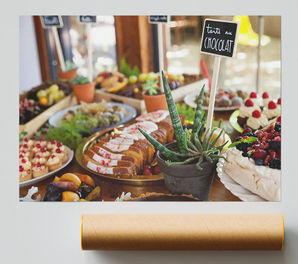 White & Green Feast Poster
