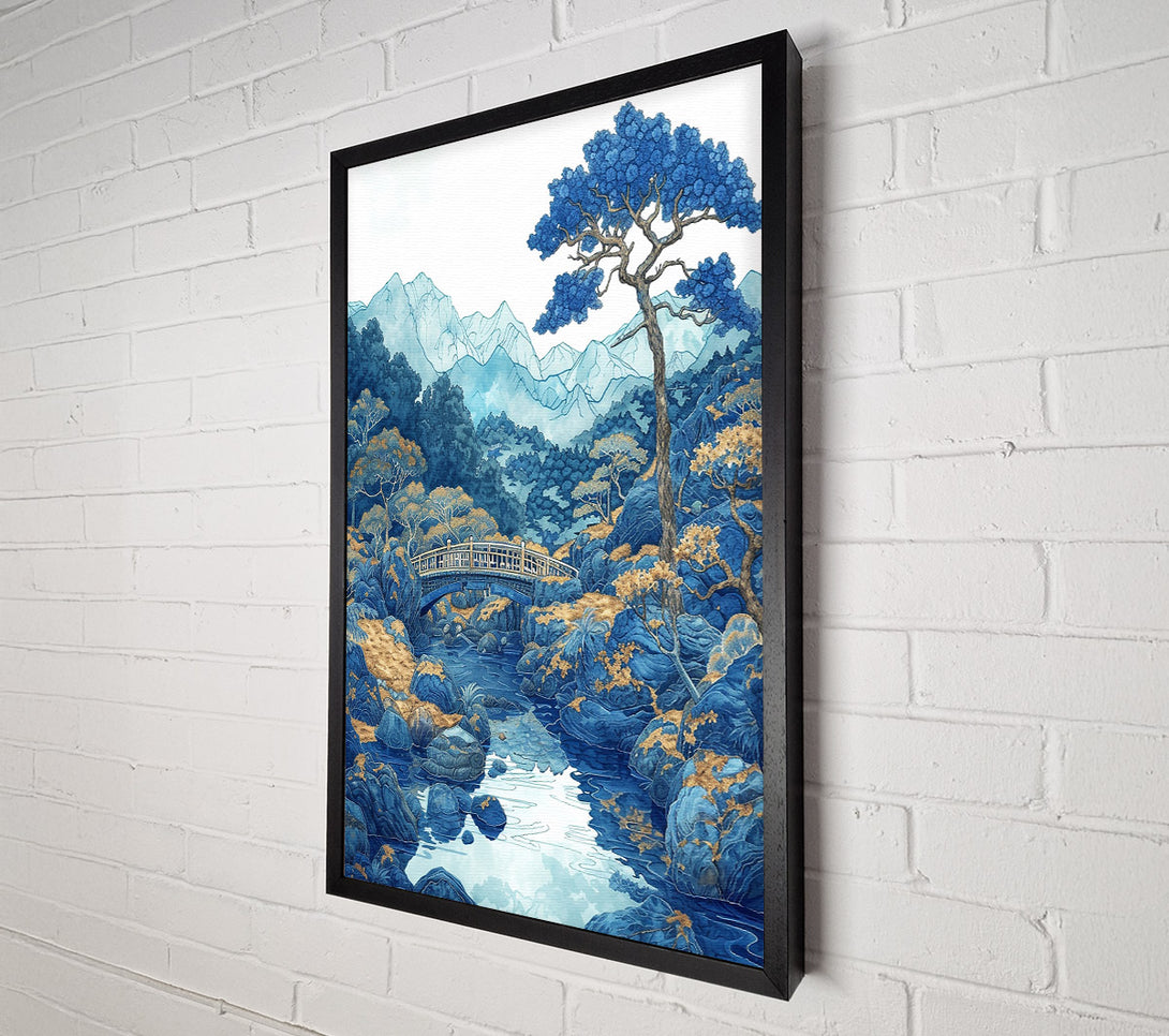  A Canvas Print of Azure Bridge Serenity Canvas Wall Art