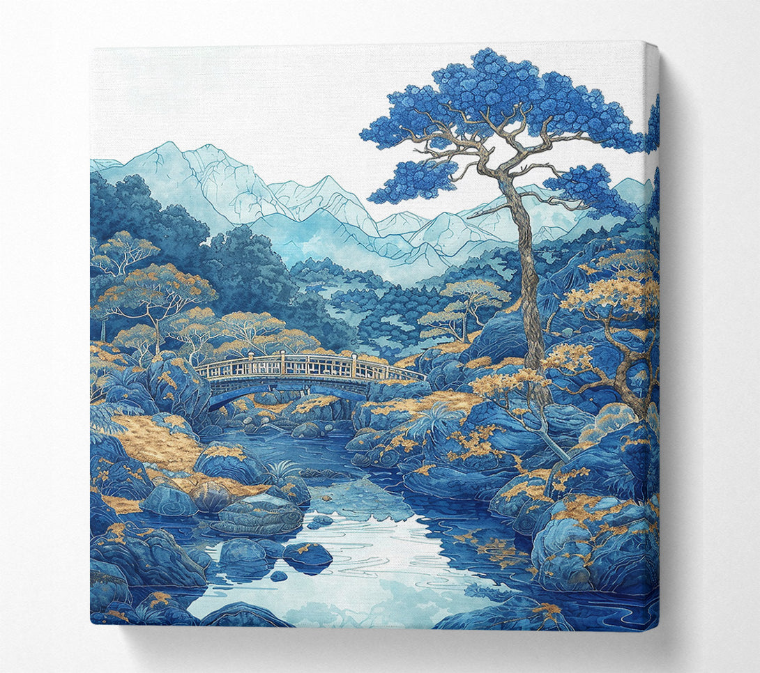  A Canvas Print of Azure Bridge Serenity Canvas Wall Art